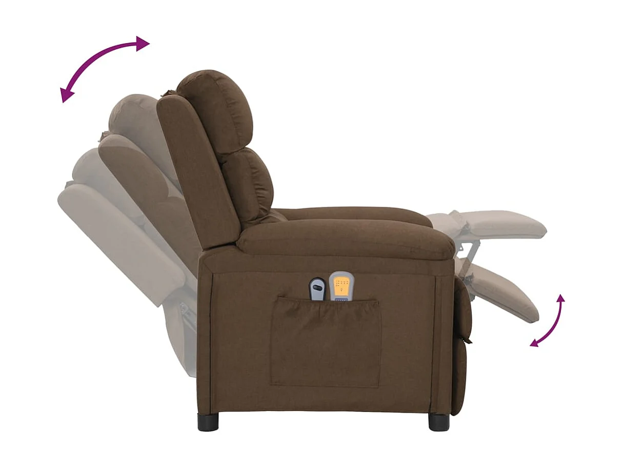 Fauteuil électrique de massage Marron Tissu