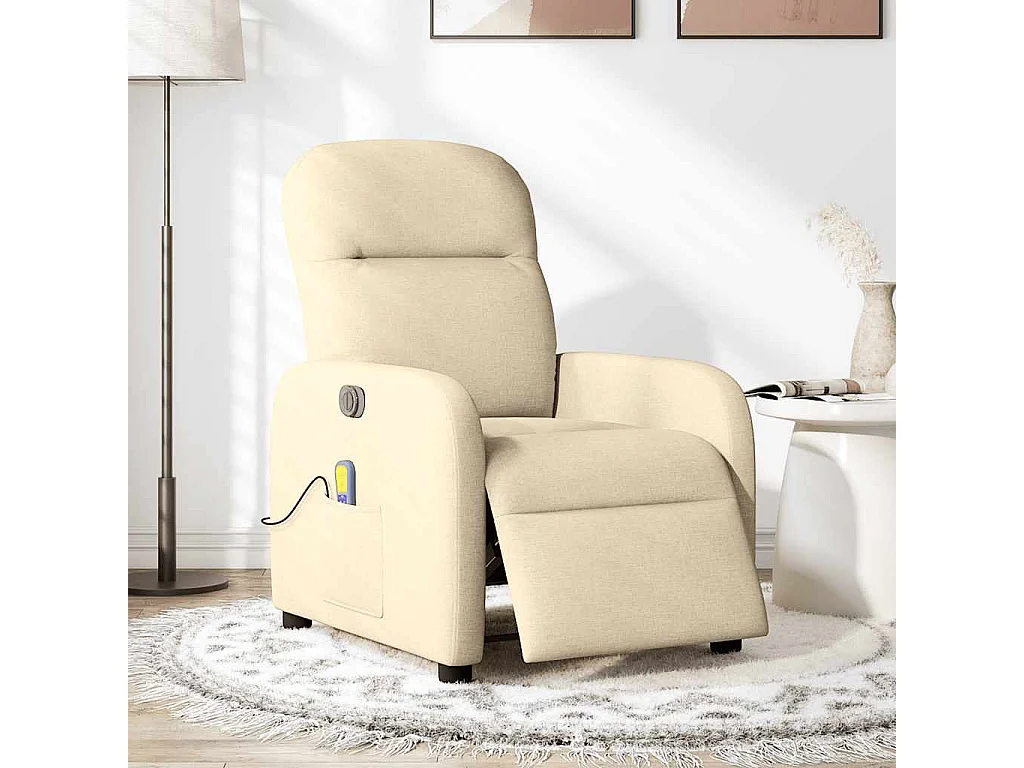 Massagesessel Elektrisch Creme Stoff