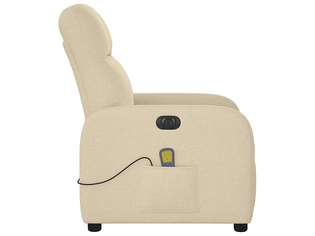 Massagestoel elektrisch verstelbaar stof crèmekleurig