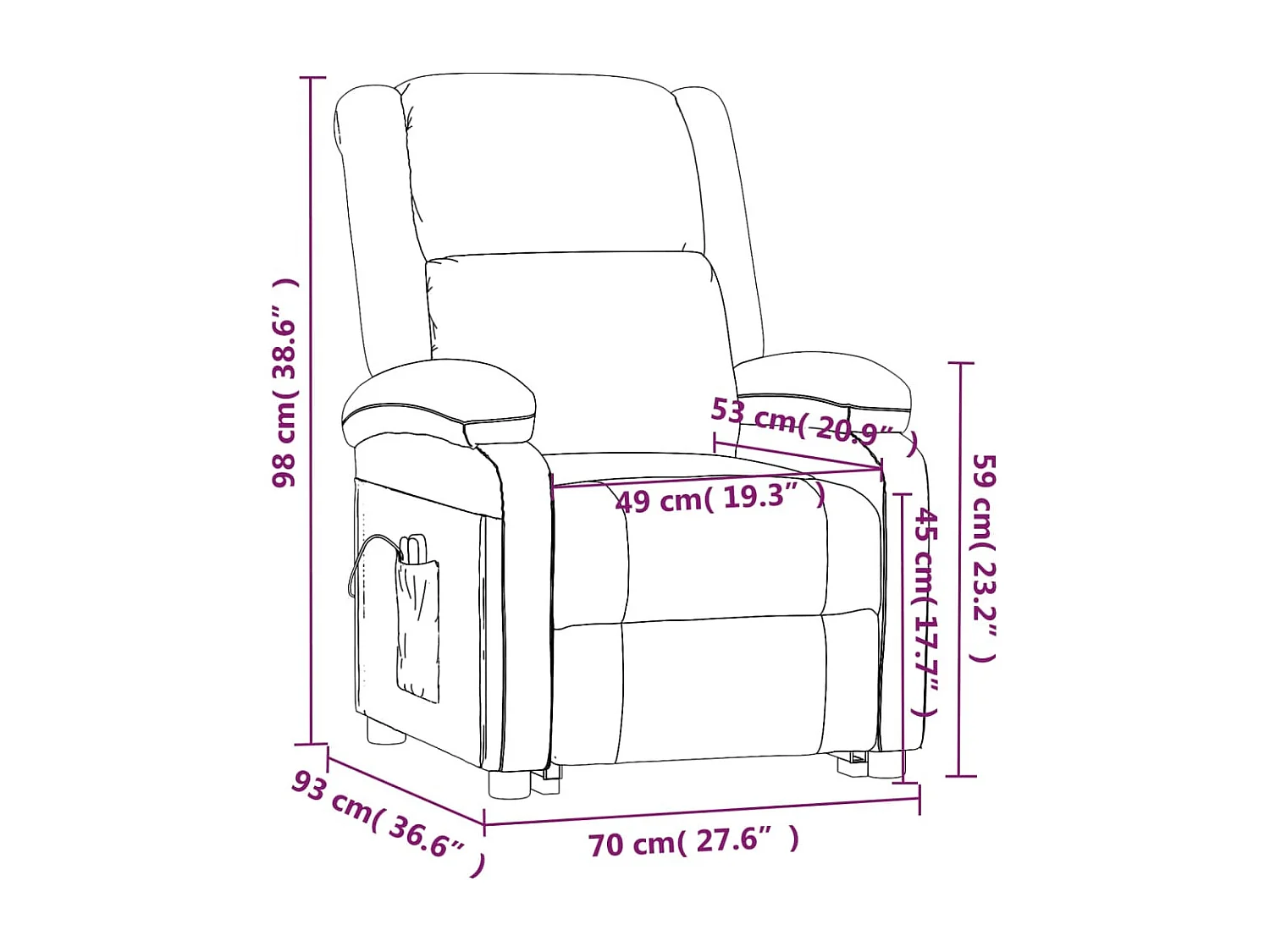 Fauteuil de massage Vert foncé Velours