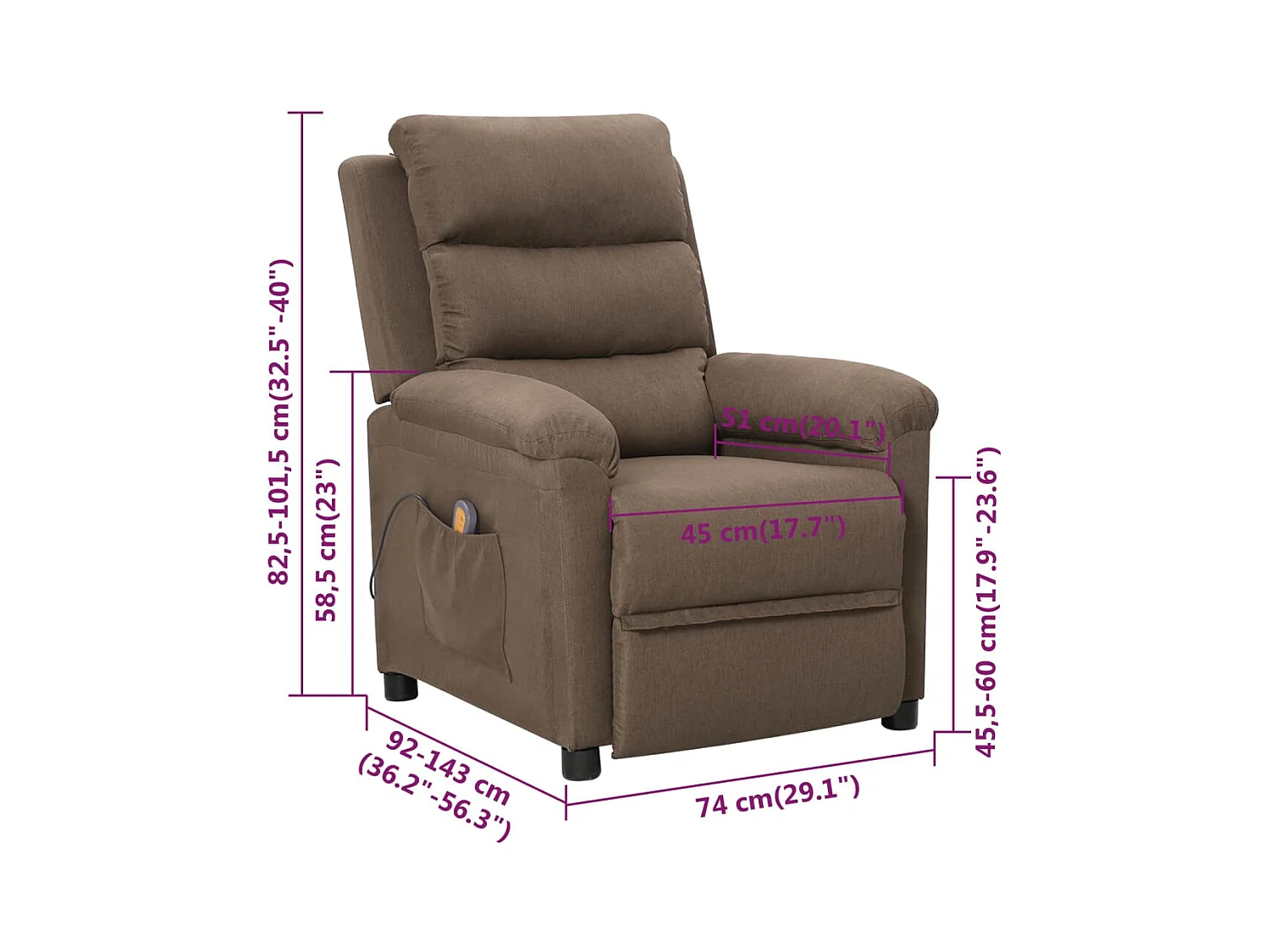 Fauteuil de massage Taupe Tissu