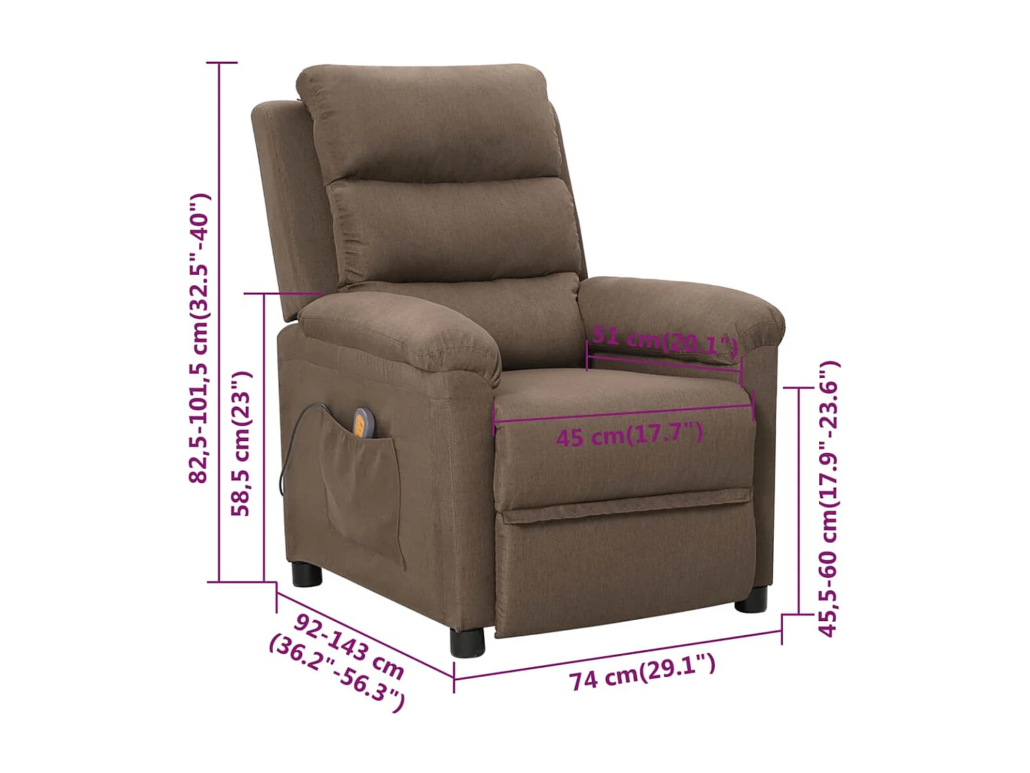 Massagestoel stof taupe