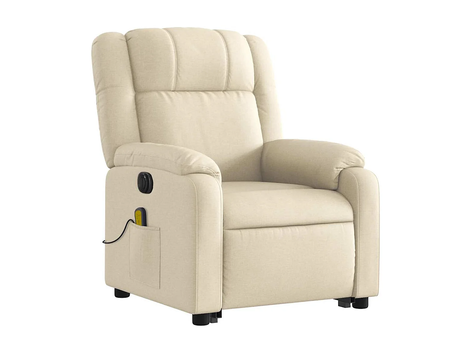 Fauteuil inclinable de massage électrique Crème Tissu