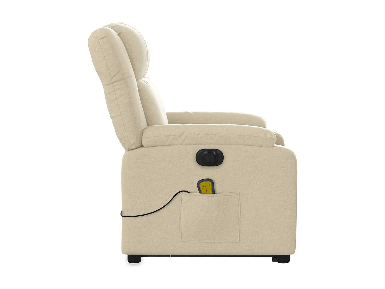 Fauteuil inclinable de massage électrique Crème Tissu