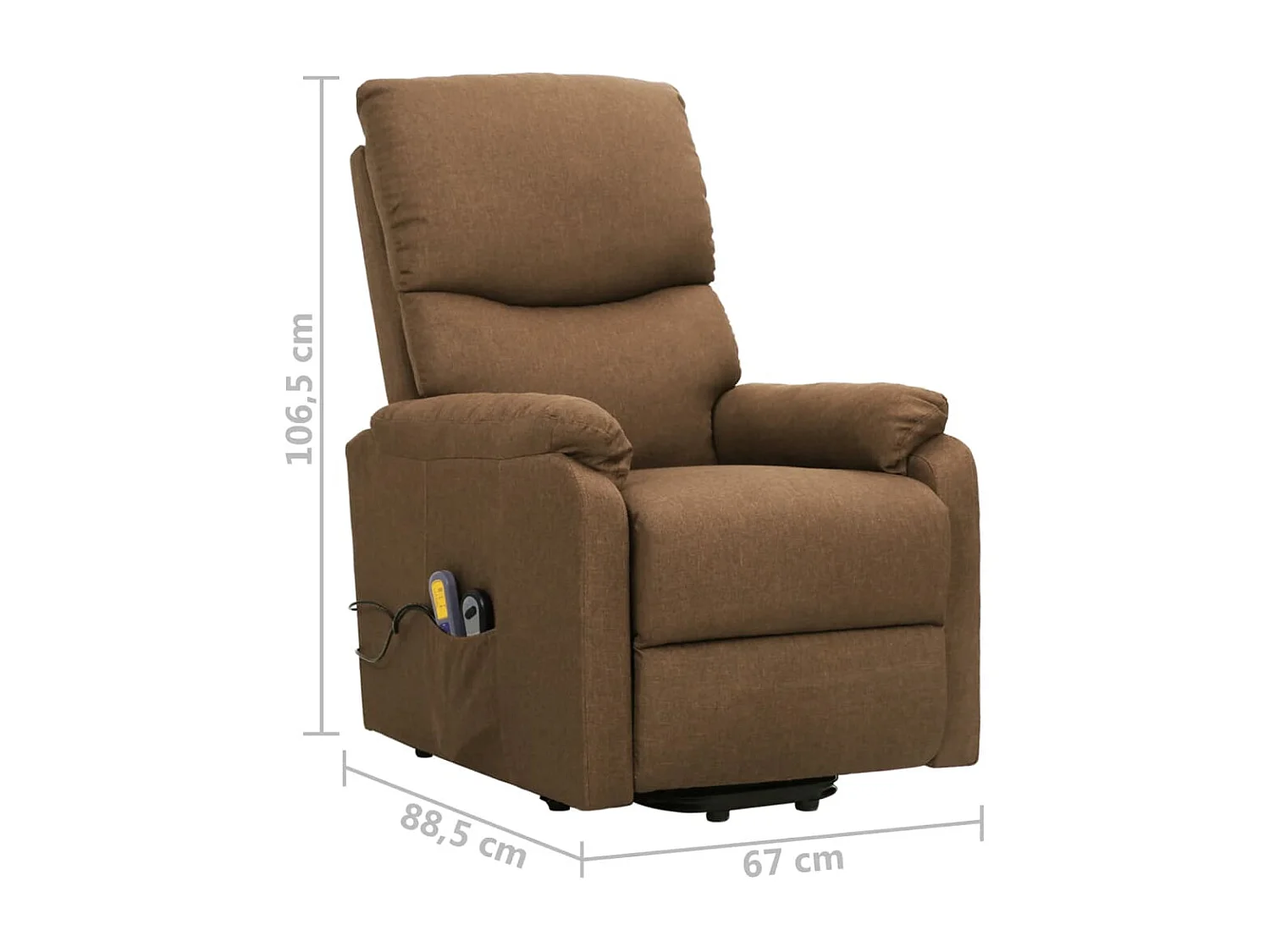 Poltrona de massagens tecido cinzento-acastanhado