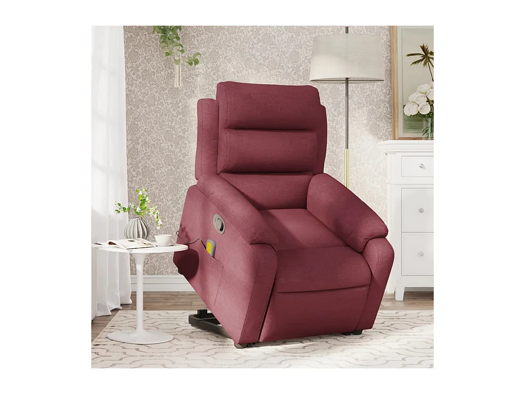 Fauteuil inclinable de massage Rouge bordeaux Tissu