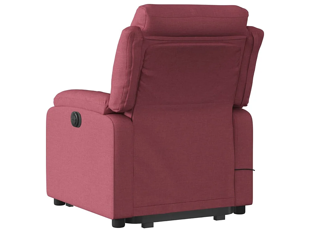 Poltrona Alzapersona Massaggio Reclinabile Rosso Vino Tessuto