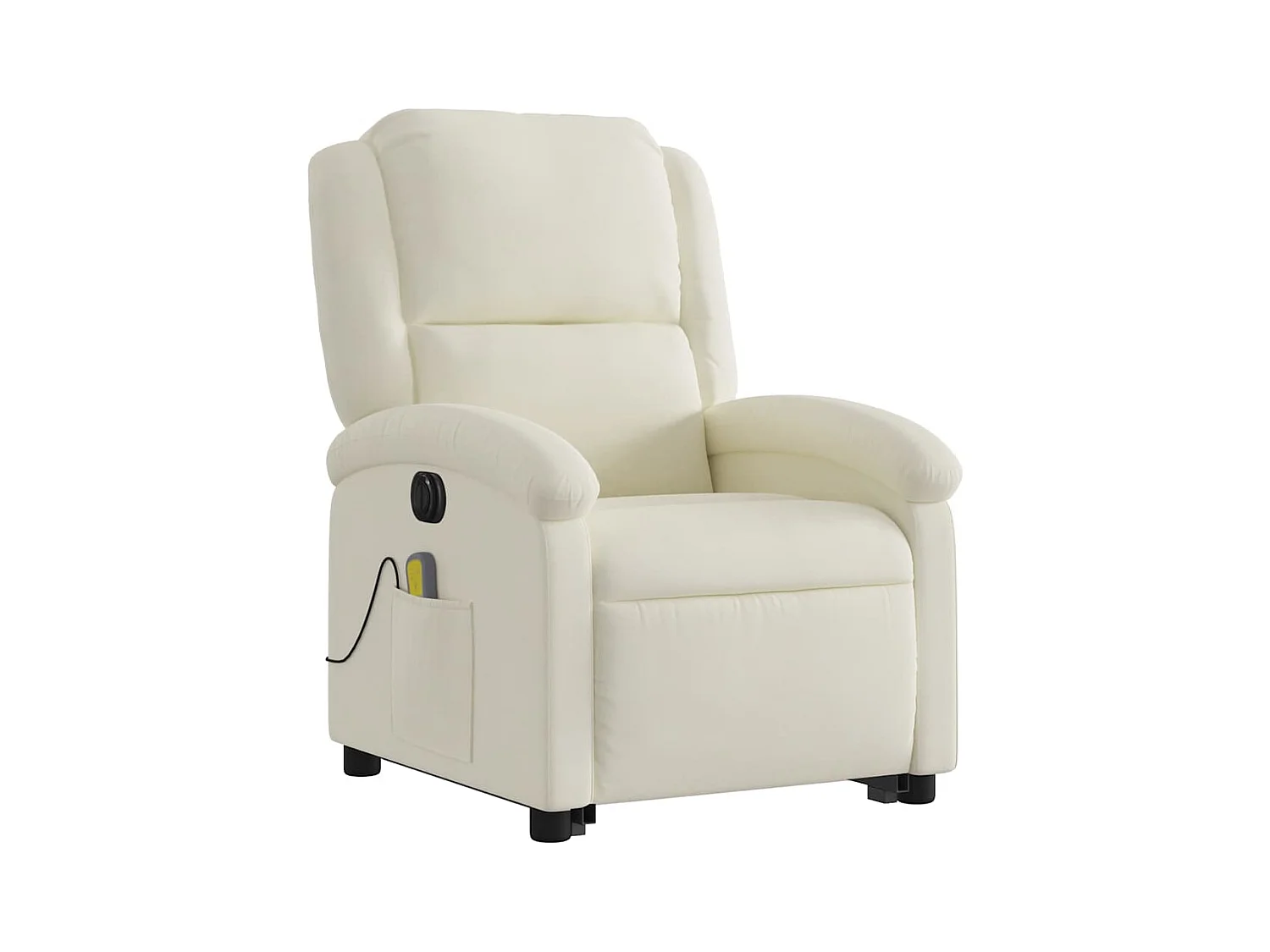 Fauteuil inclinable de massage électrique crème velours