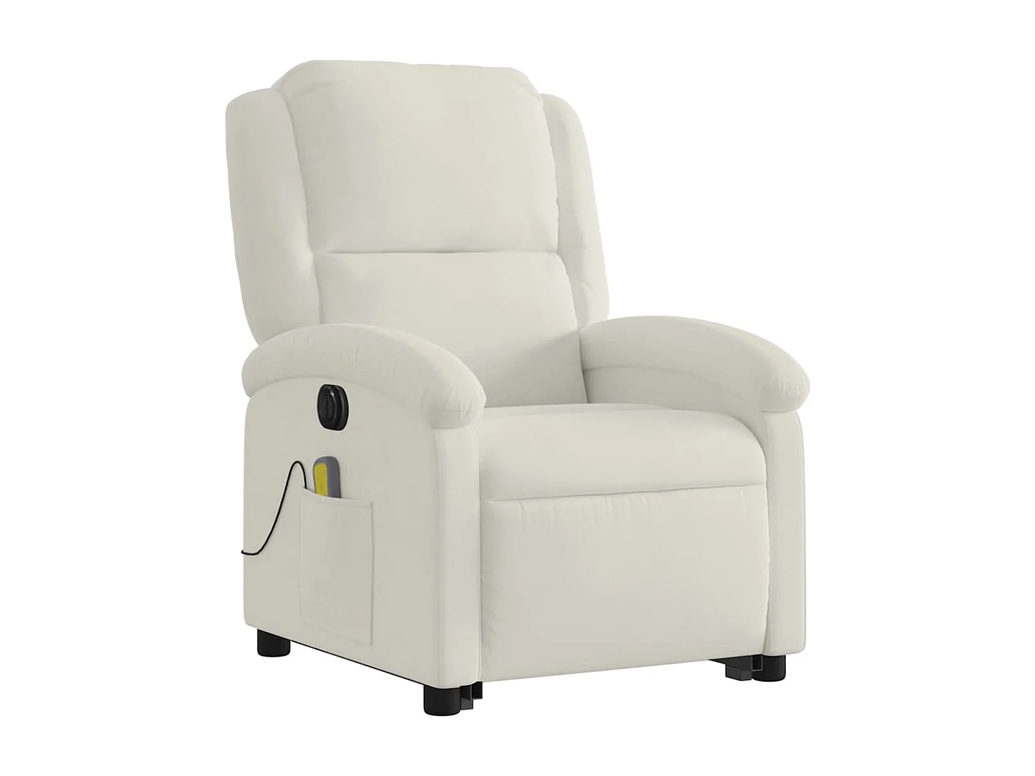 Fauteuil inclinable de massage électrique crème velours