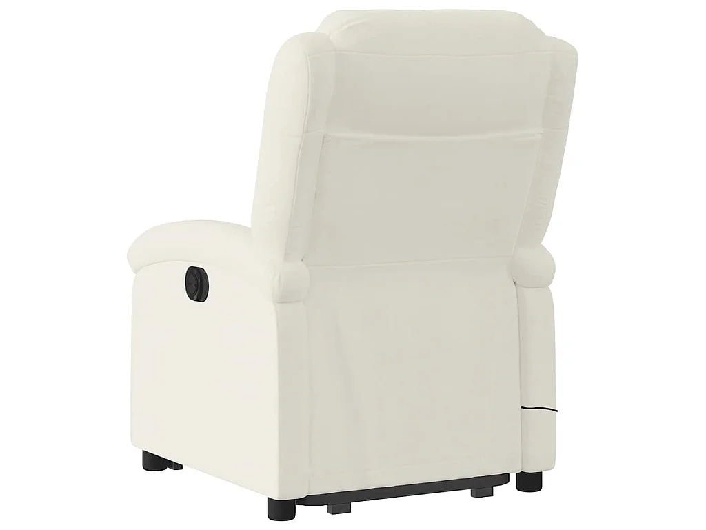 Fauteuil inclinable de massage électrique crème velours