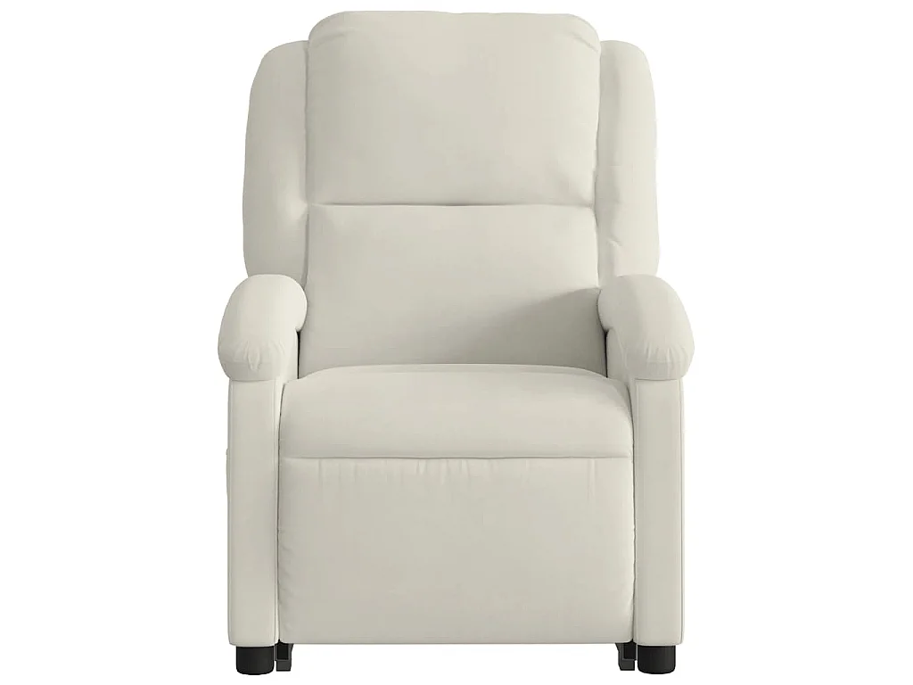 Fauteuil inclinable de massage électrique crème velours
