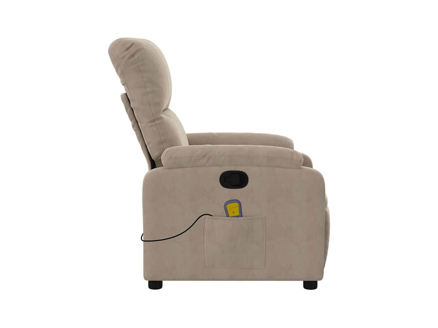 Fauteuil inclinable de massage taupe tissu microfibre