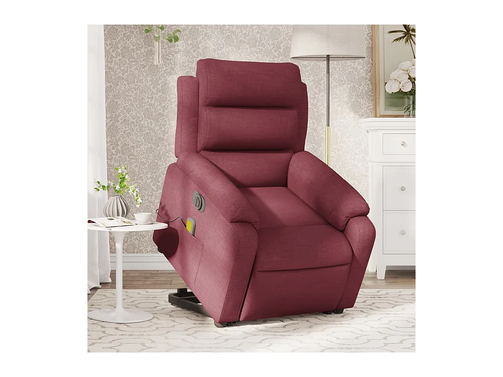 Fauteuil inclinable de massage électrique Rouge bordeaux Tissu