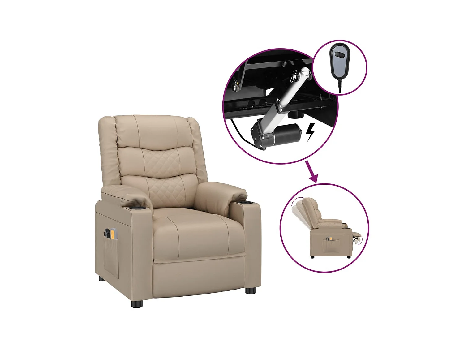 Fauteuil de massage électrique Cappuccino Similicuir