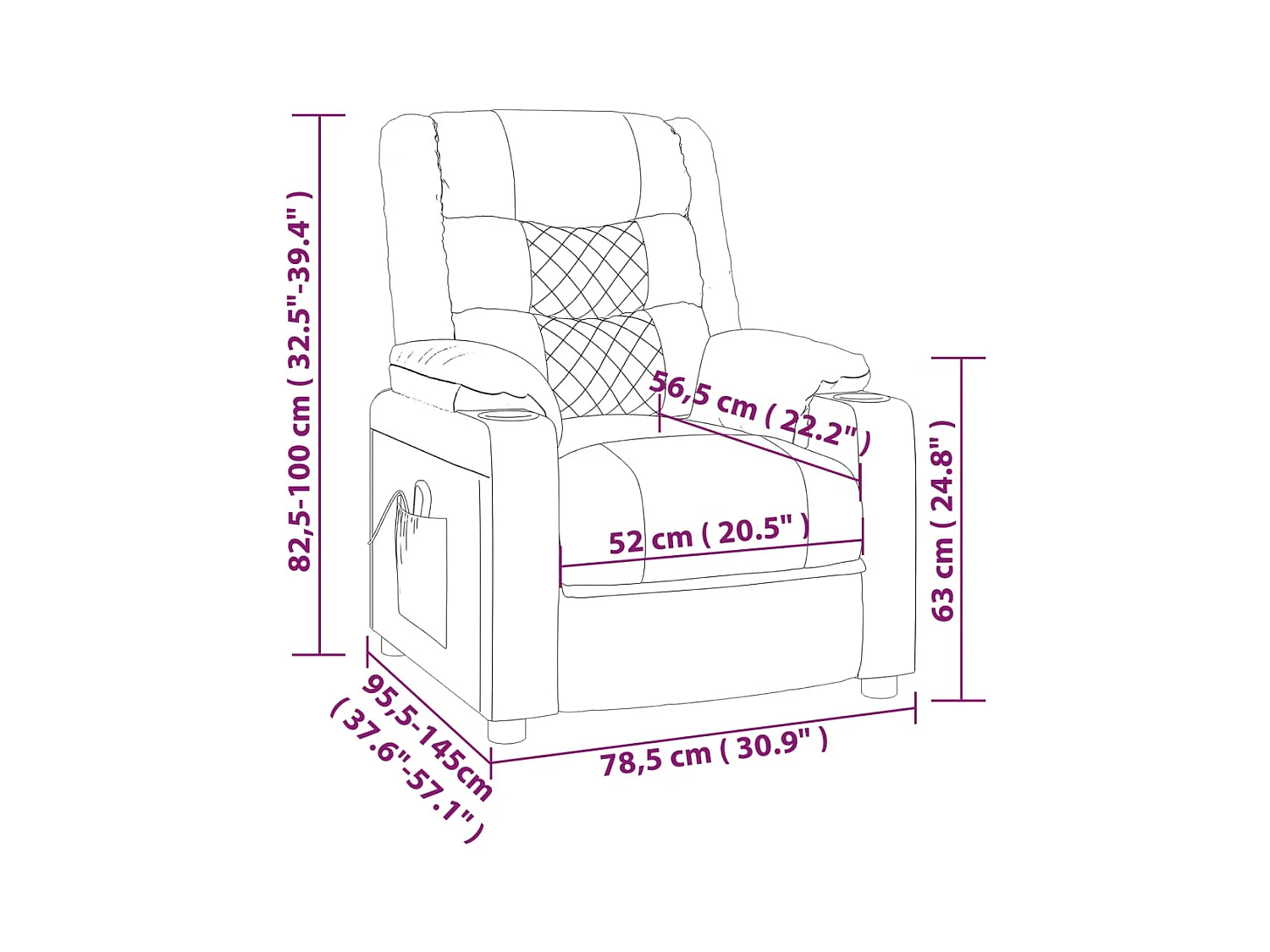 Fauteuil de massage électrique Cappuccino Similicuir