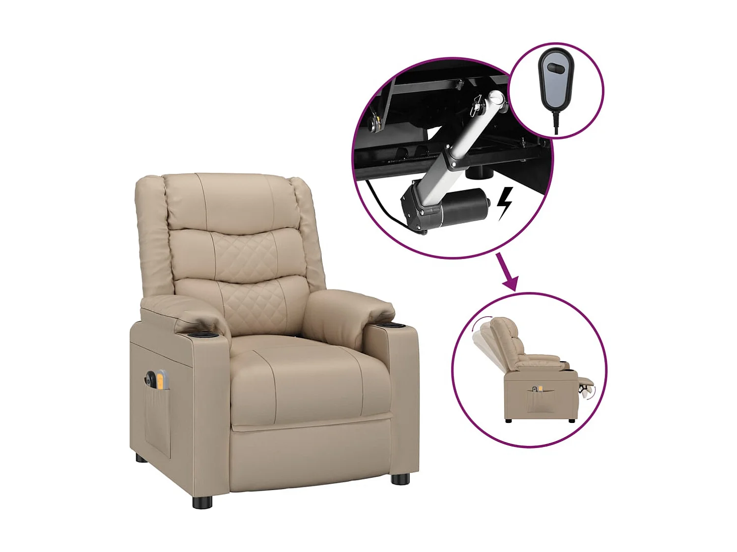 Fauteuil de massage électrique Cappuccino Similicuir