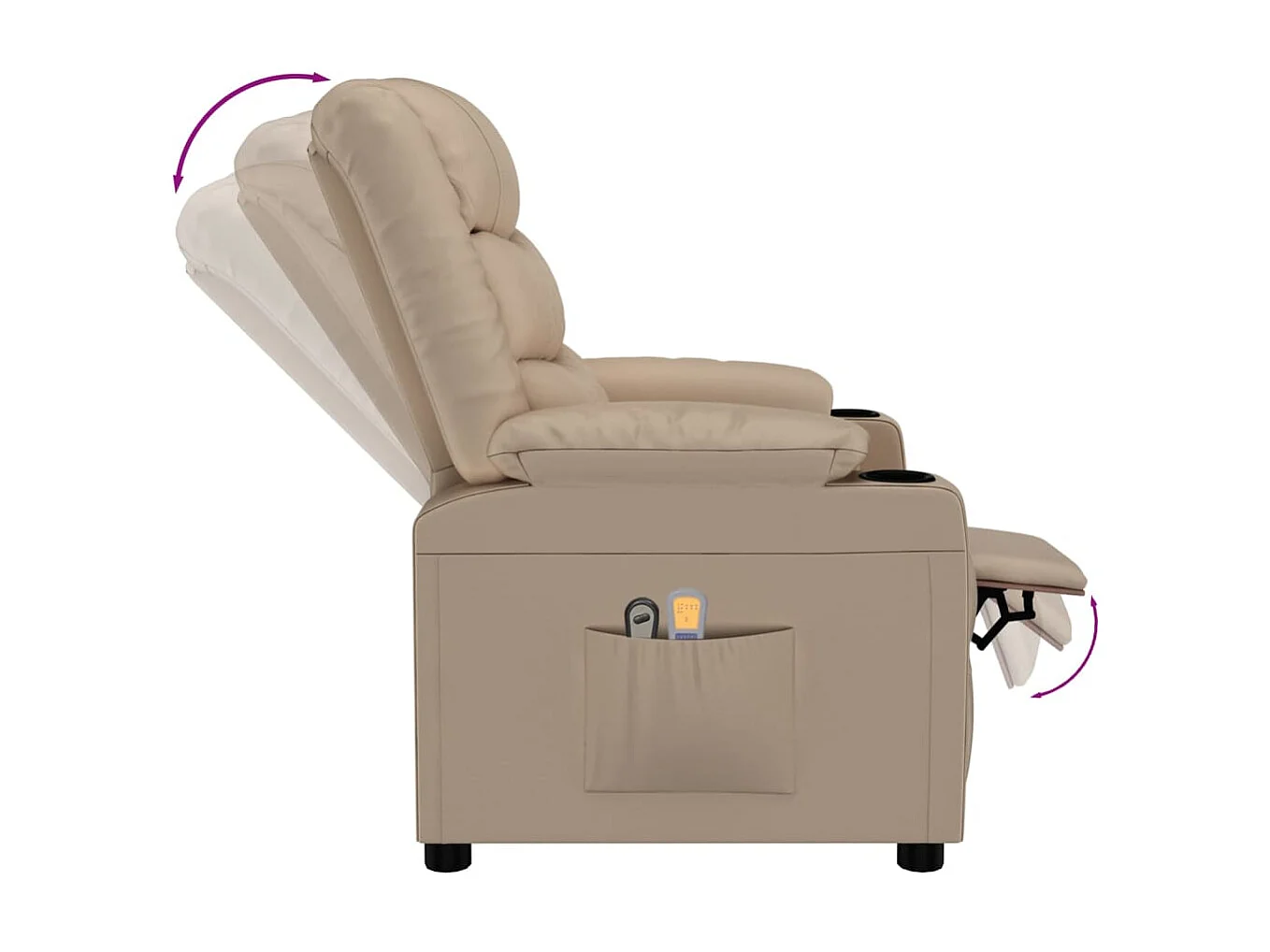 Massagesessel Elektrisch Cappuccino-Braun Kunstleder