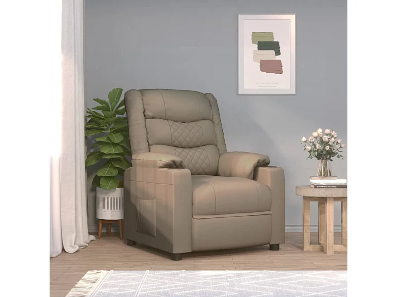 Massagesessel Elektrisch Cappuccino-Braun Kunstleder