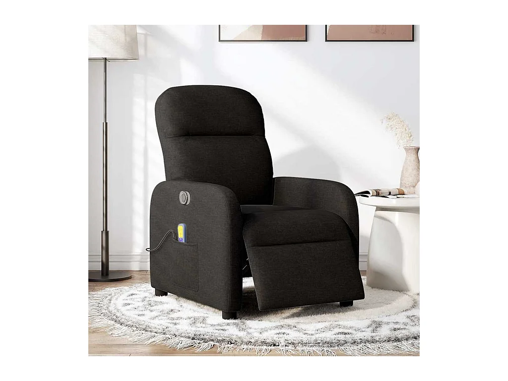 Fauteuil de massage inclinable électrique Noir Tissu