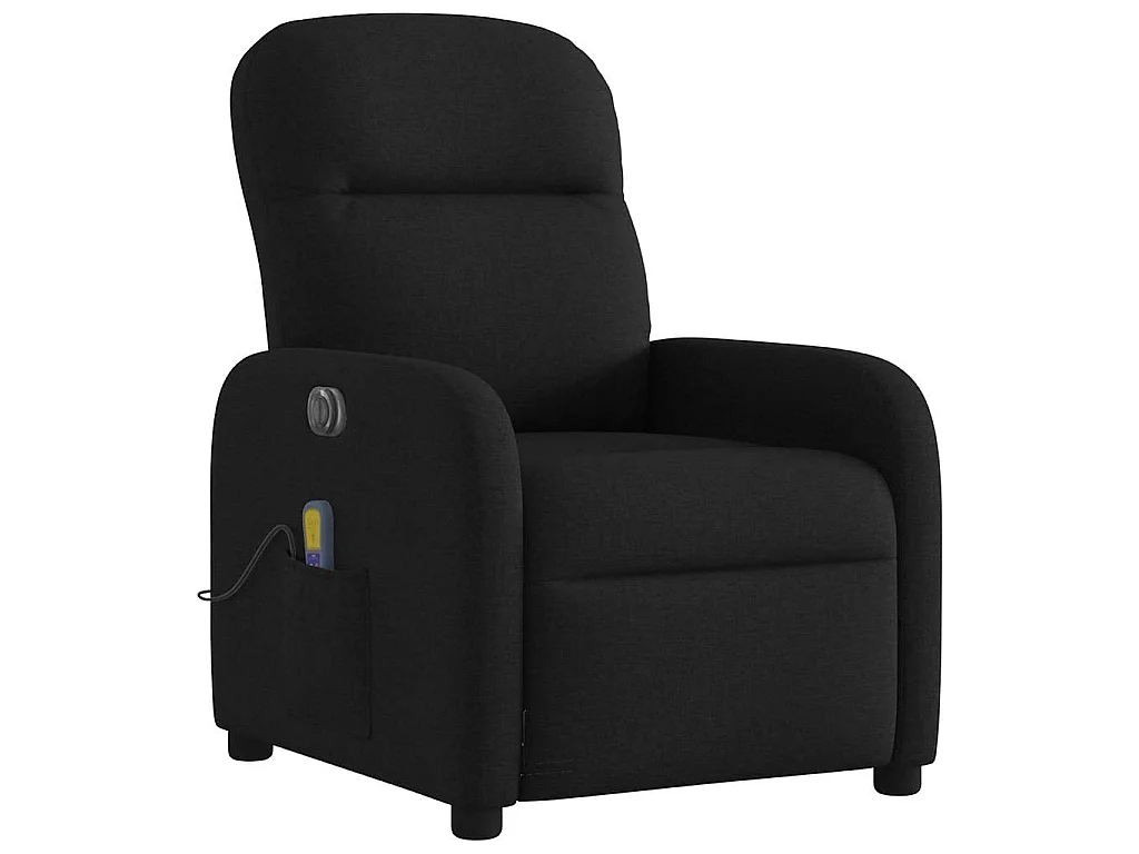 Fauteuil de massage inclinable électrique Noir Tissu