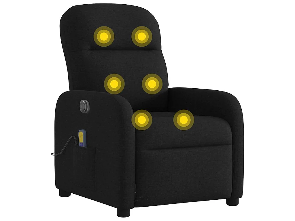 Fauteuil de massage inclinable électrique Noir Tissu