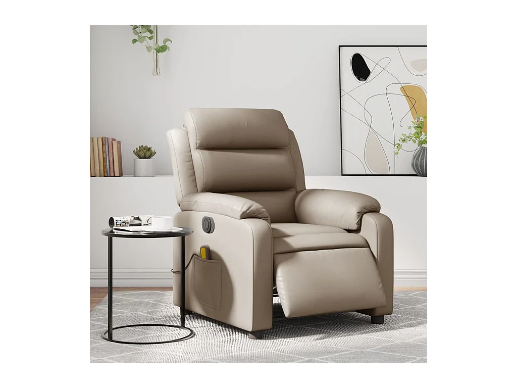 Fauteuil de massage inclinable électrique cappuccino similicuir