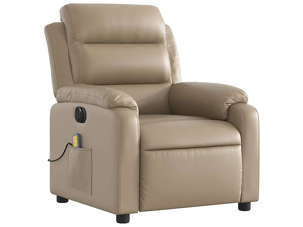 Fauteuil de massage inclinable électrique cappuccino similicuir