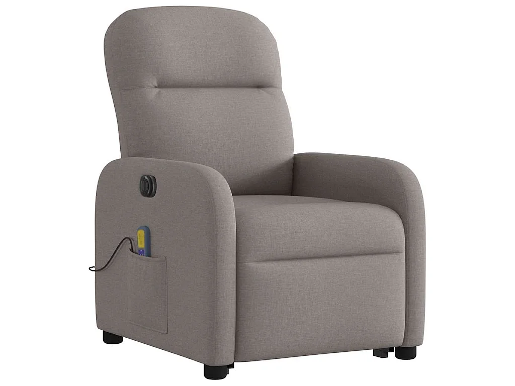Elektrischer Massagesessel mit Aufstehhilfe Taupe Stoff