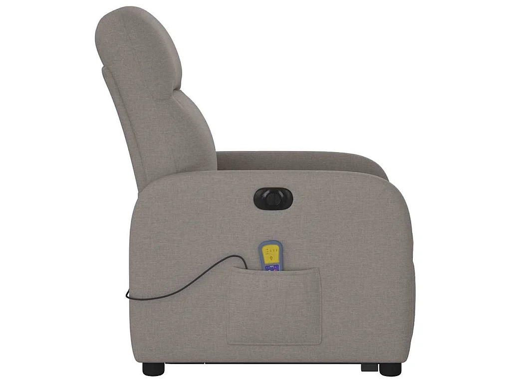 Elektrischer Massagesessel mit Aufstehhilfe Taupe Stoff