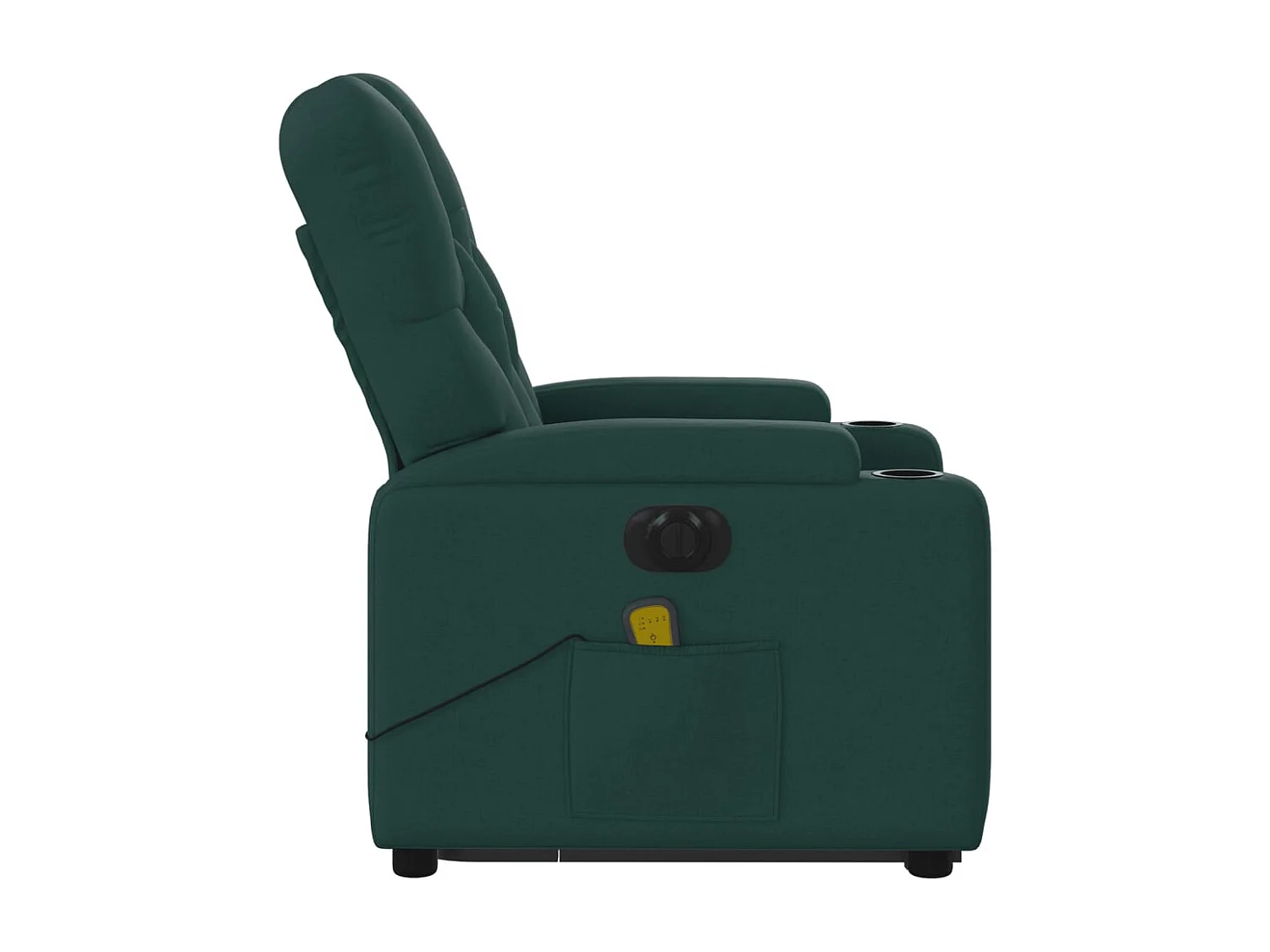 Fauteuil inclinable de massage électrique Vert foncé Tissu