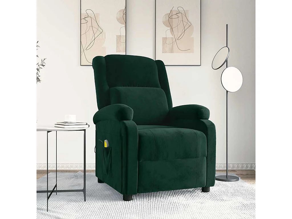 Fauteuil de massage Vert foncé velours
