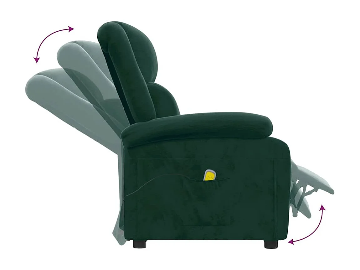 Fauteuil de massage Vert foncé velours