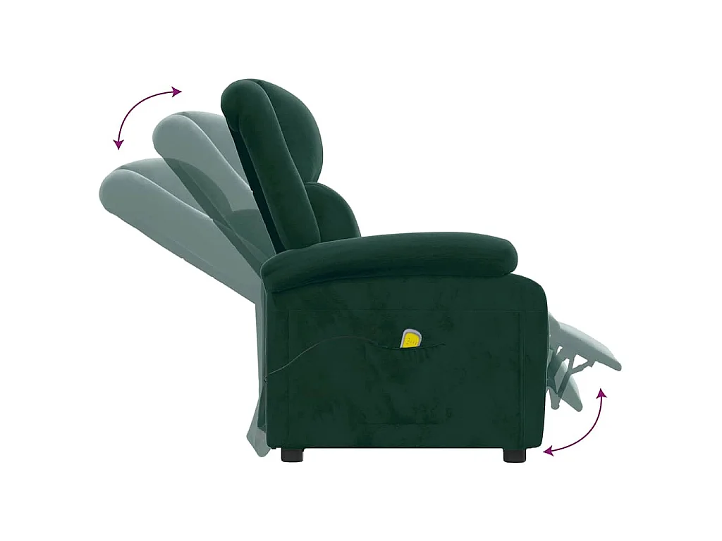 Fauteuil de massage Vert foncé velours