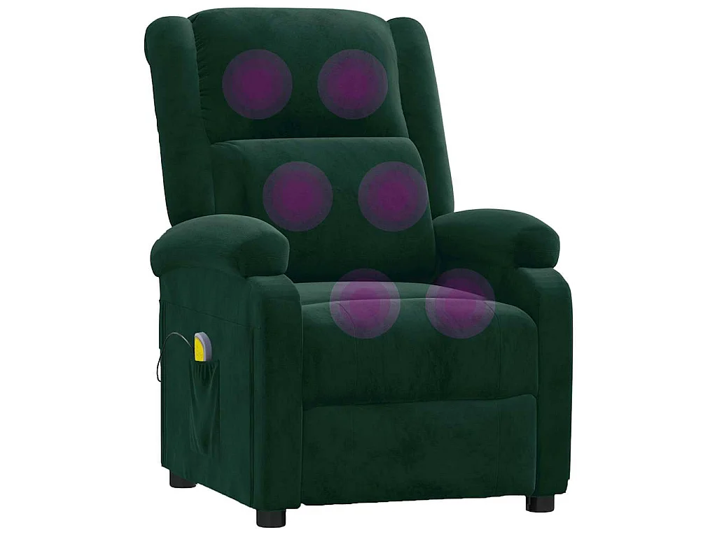 Fauteuil de massage Vert foncé velours