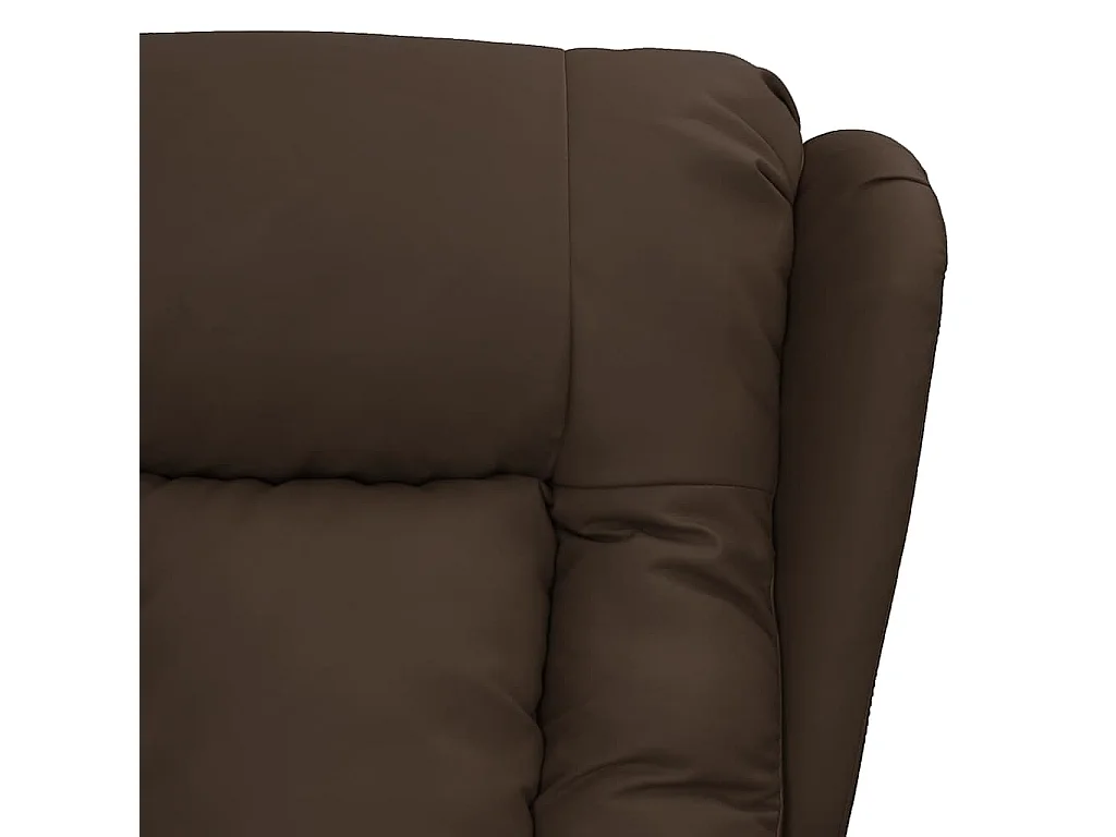 Sillón de masaje elevable cuero sintético marrón