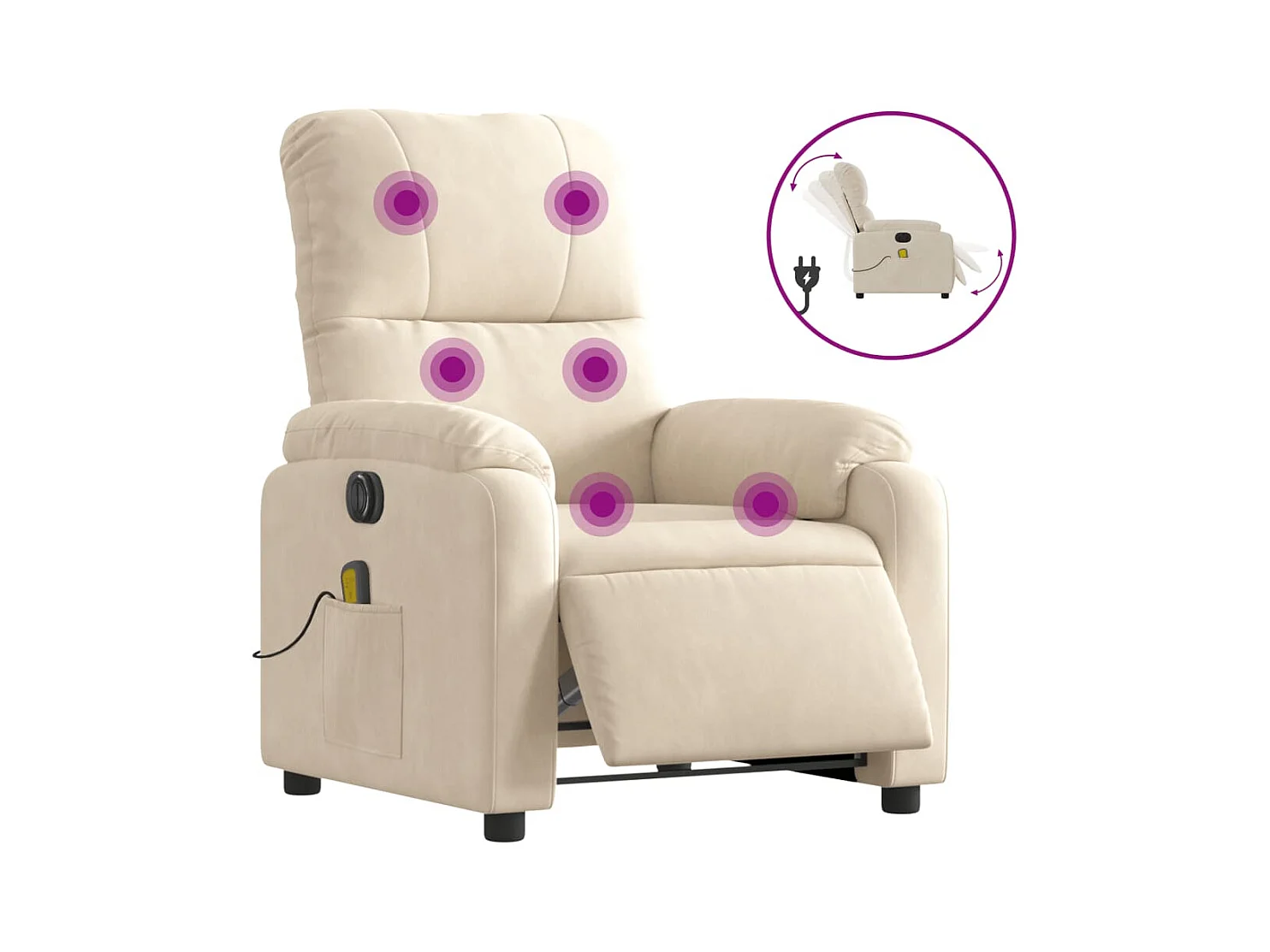 Fauteuil inclinable de massage électrique beige