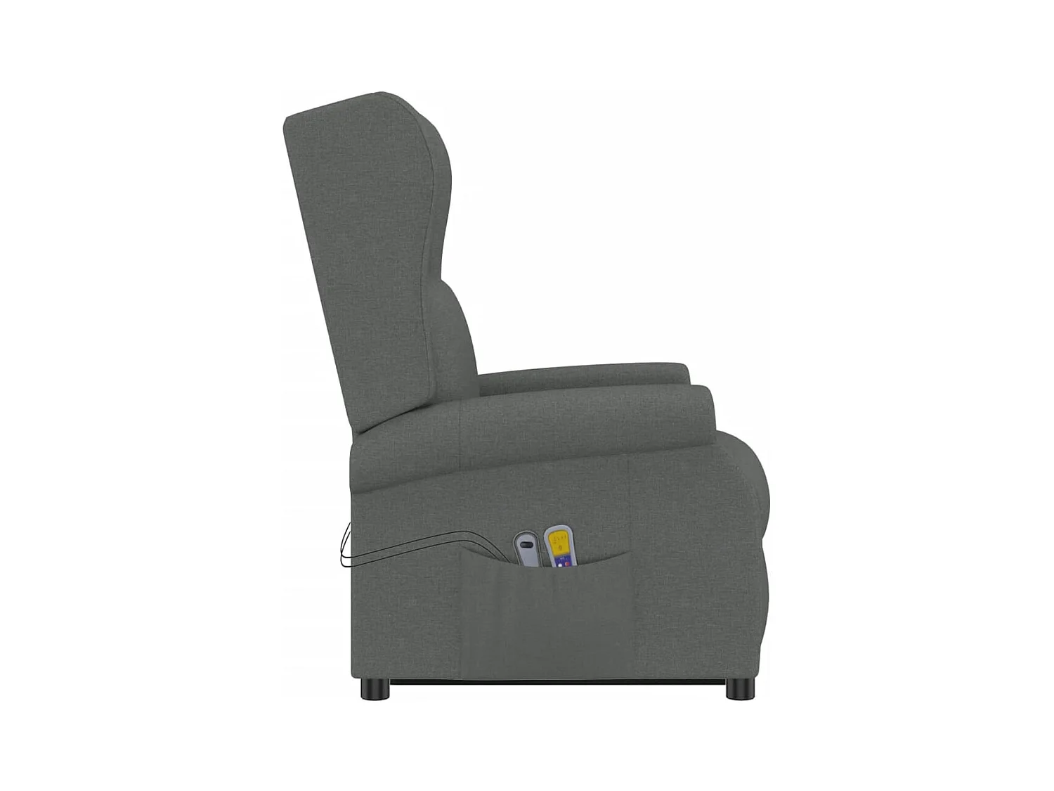 Fauteuil de massage inclinable Gris foncé Tissu