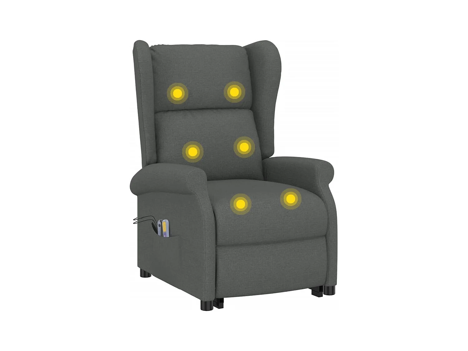 Fauteuil de massage inclinable Gris foncé Tissu