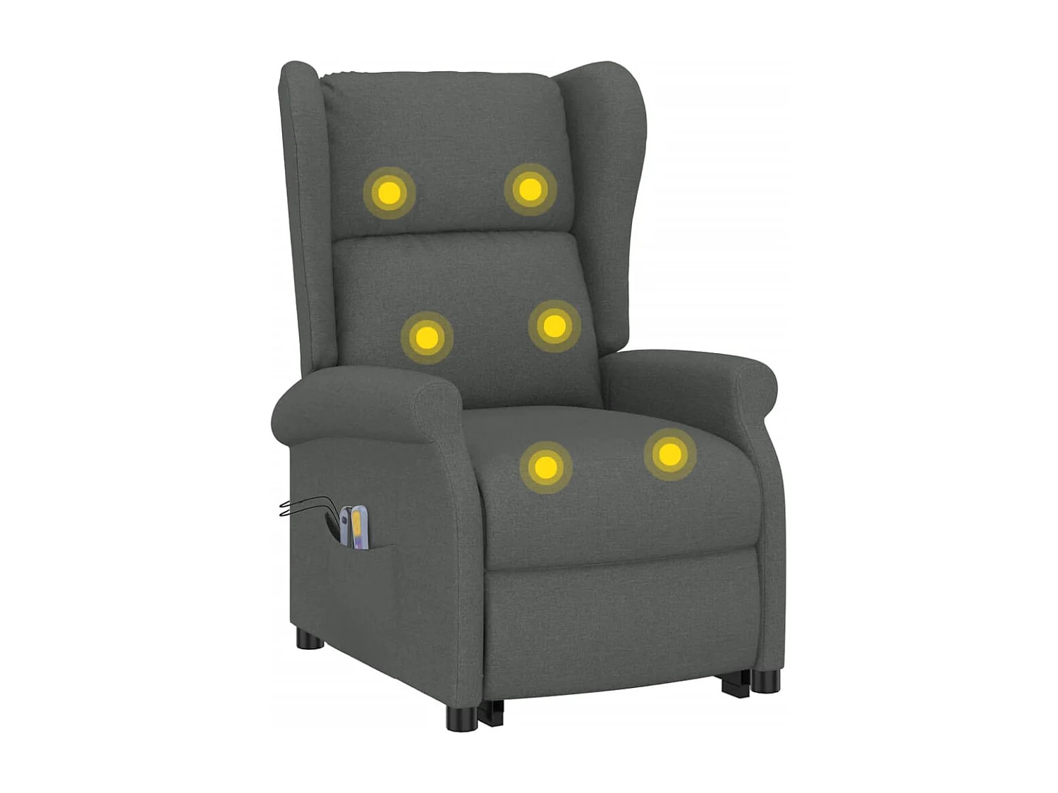 Fauteuil de massage inclinable Gris foncé Tissu