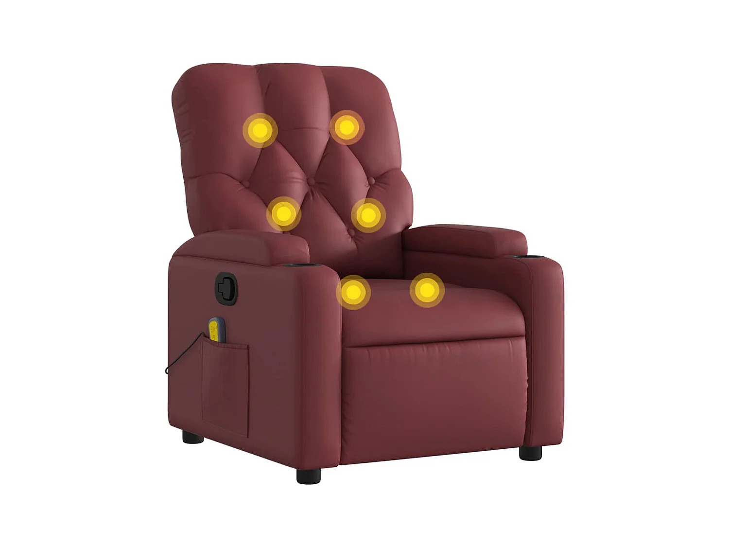 Fauteuil de massage inclinable Rouge bordeaux Similicuir