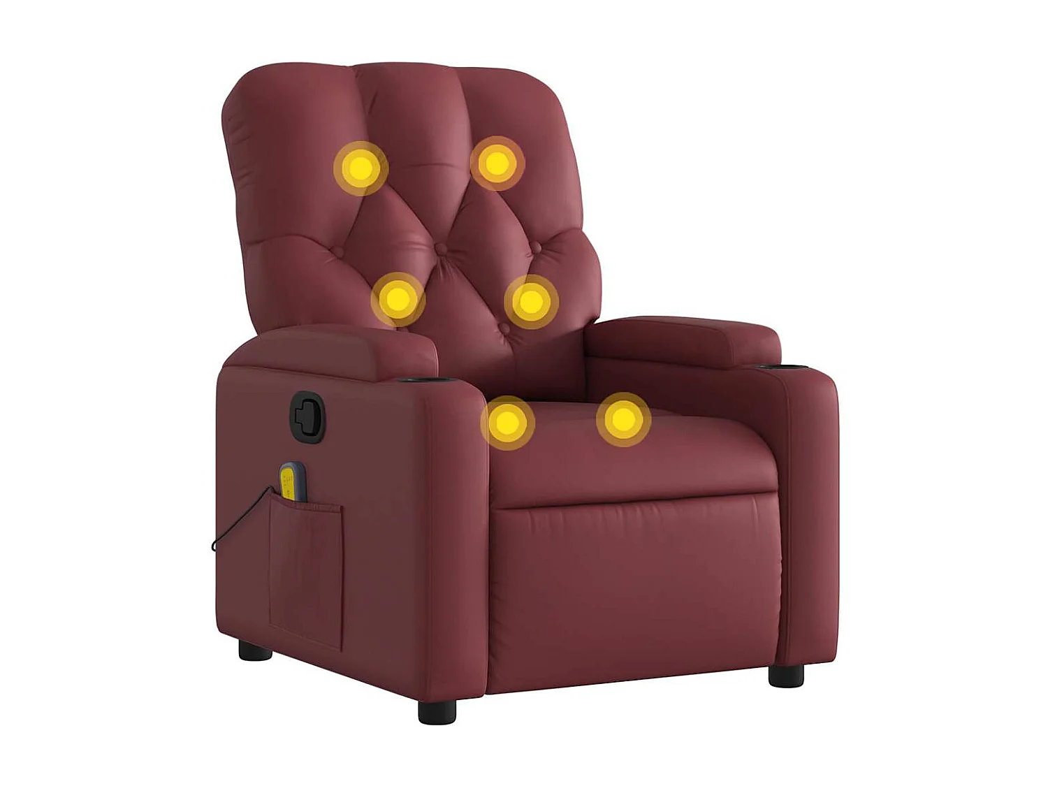 Massagesessel Weinrot Kunstleder