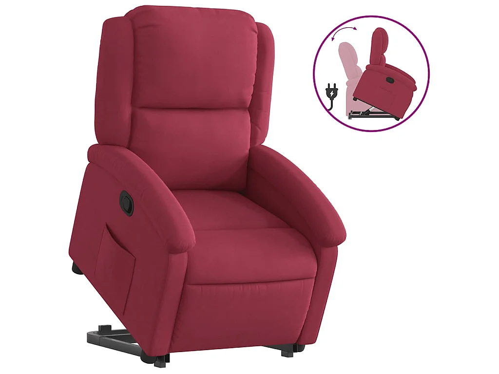 Fauteuil inclinable Rouge bordeaux Velours