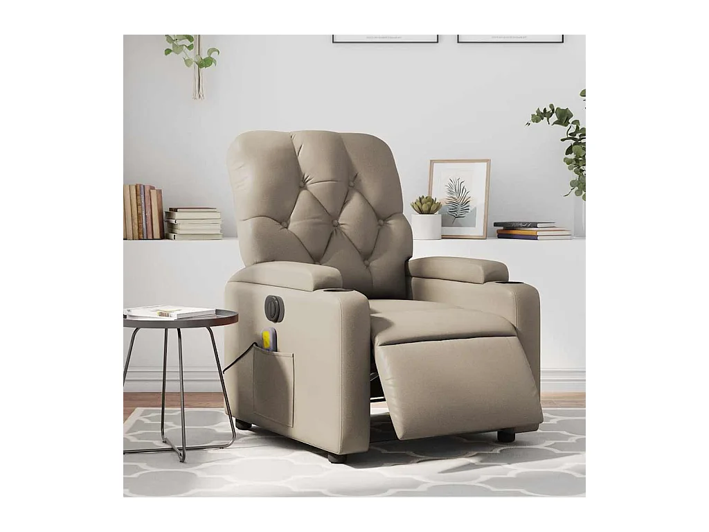 Fauteuil de massage inclinable électrique cappuccino similicuir