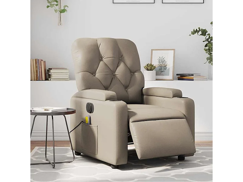 Fauteuil de massage inclinable électrique cappuccino similicuir