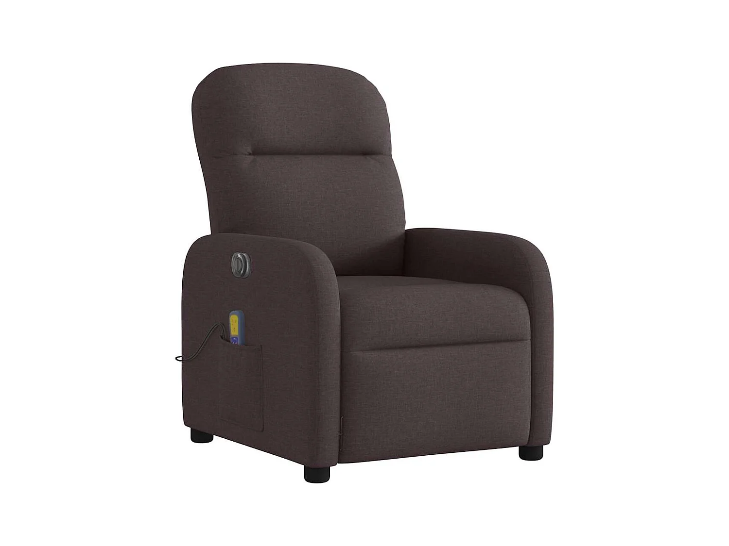 Fauteuil de massage inclinable électrique Marron foncé Tissu