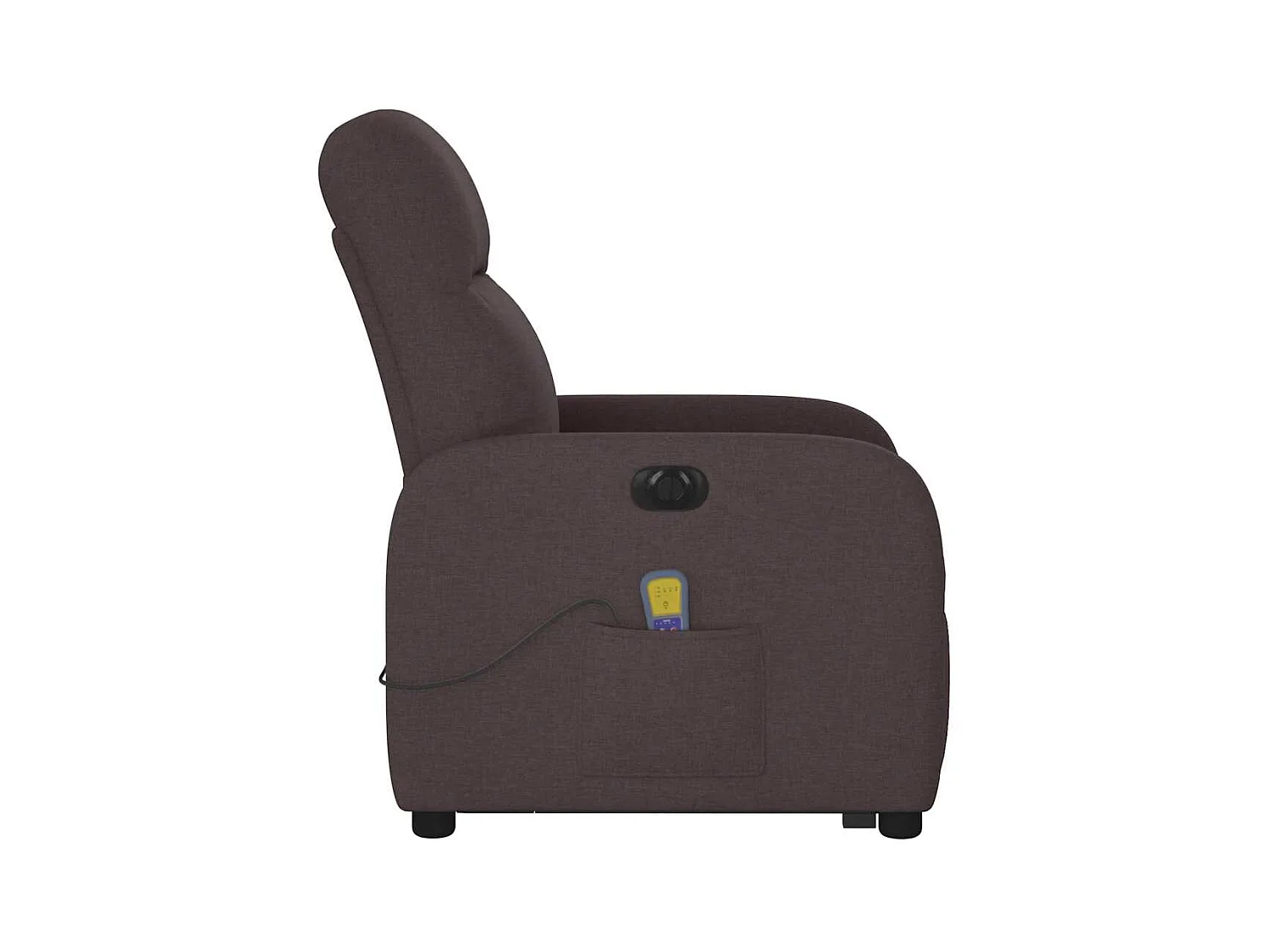 Fauteuil inclinable de massage électrique Marron foncé Tissu