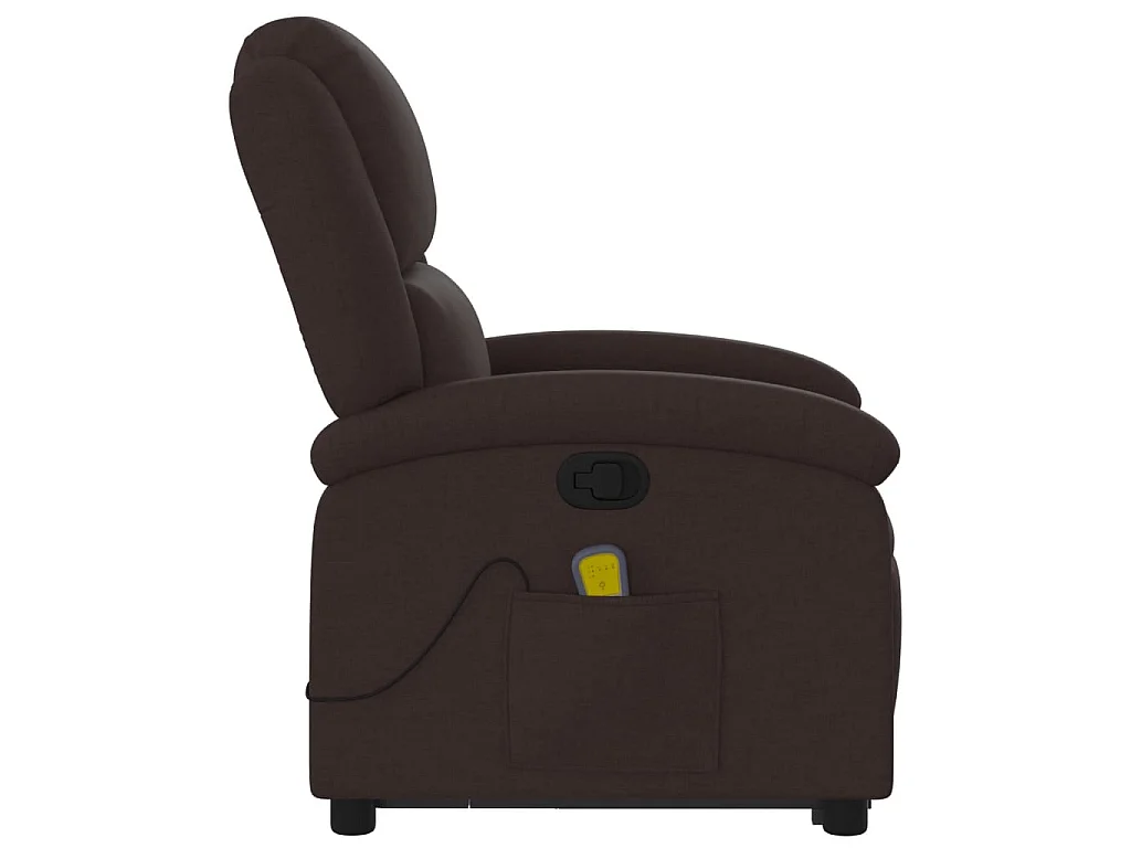 Fauteuil inclinable de massage Marron foncé Tissu