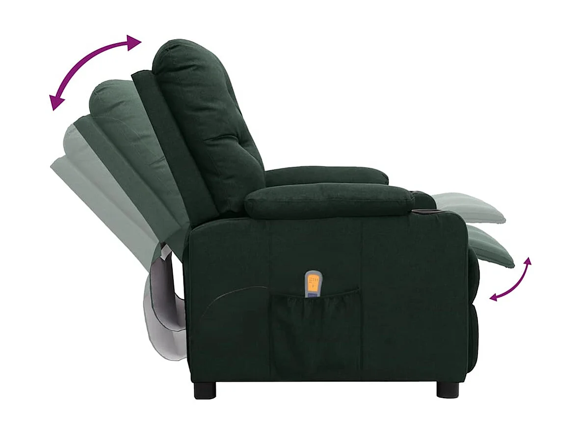 Massagestoel stof donkergroen