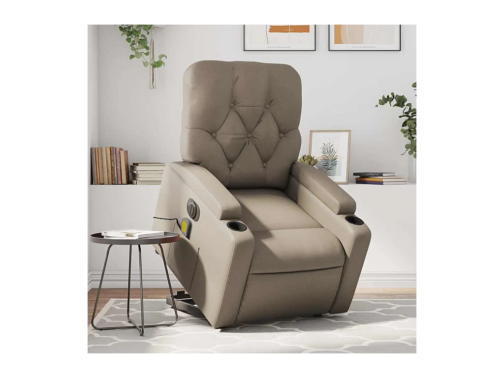 Fauteuil inclinable de massage électrique cappuccino similicuir