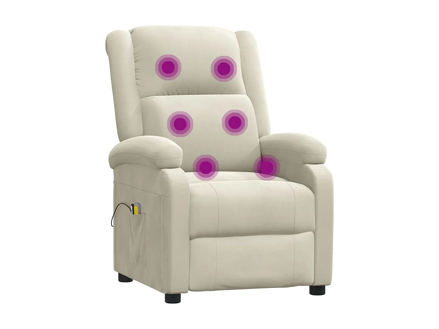 Poltrona de massagens elétrica veludo creme